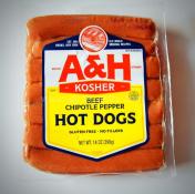 A & H Beef Chipotle Pepper Hot Dogs 14 oz