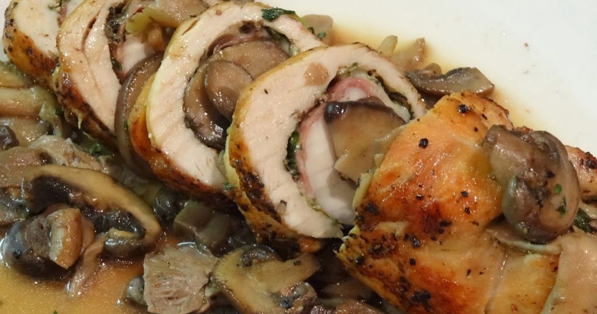 Stuffed Chicken Breast Roulade with Mushroom Gravy Serves 12 People