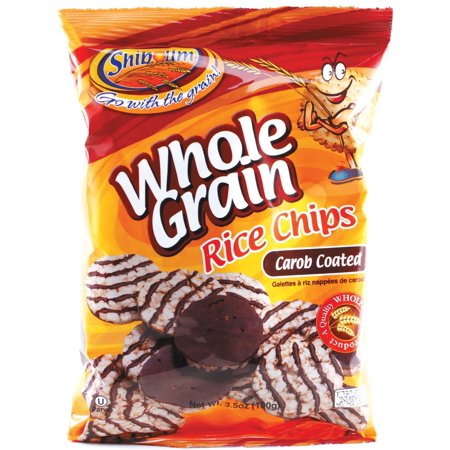 Shibolim whole grain rice chips carob coated 3.5 Oz