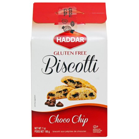 Haddar gf choco chip biscotti 7 oz