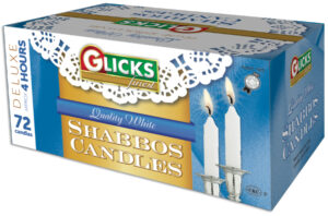 Glick's Deluxe Shabbos Candles (burns 4 hours) 72 ct