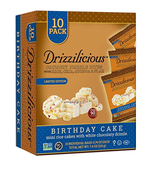 Drizzilicious Birthday Cake Crunchy Drizzle Bites with Rice, Chia, Quinoa & Flax 7.4 oz