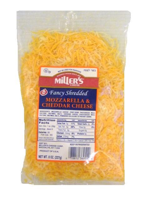 Miller's Fancy Shredded Mozzarella & Cheddar Cheese 8 oz