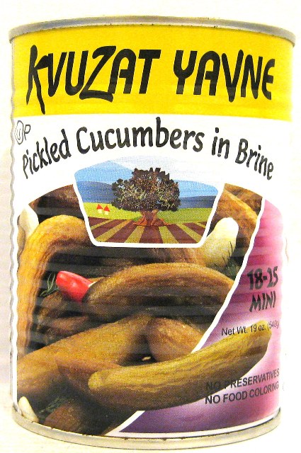 Kvuzat Yavne Pickled Cucumbers In Brine 18-25 Mini 19 oz