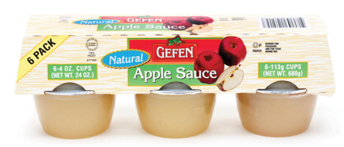 Gefen Natural Applesauce 6 - 4 oz