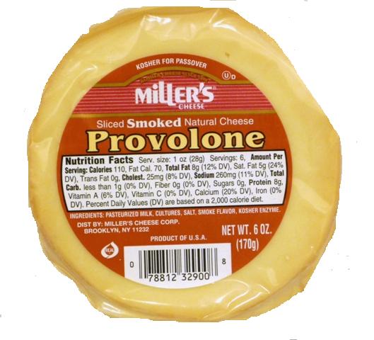 Miller's Sliced Smoked Natural Provolone Cheese 6 oz