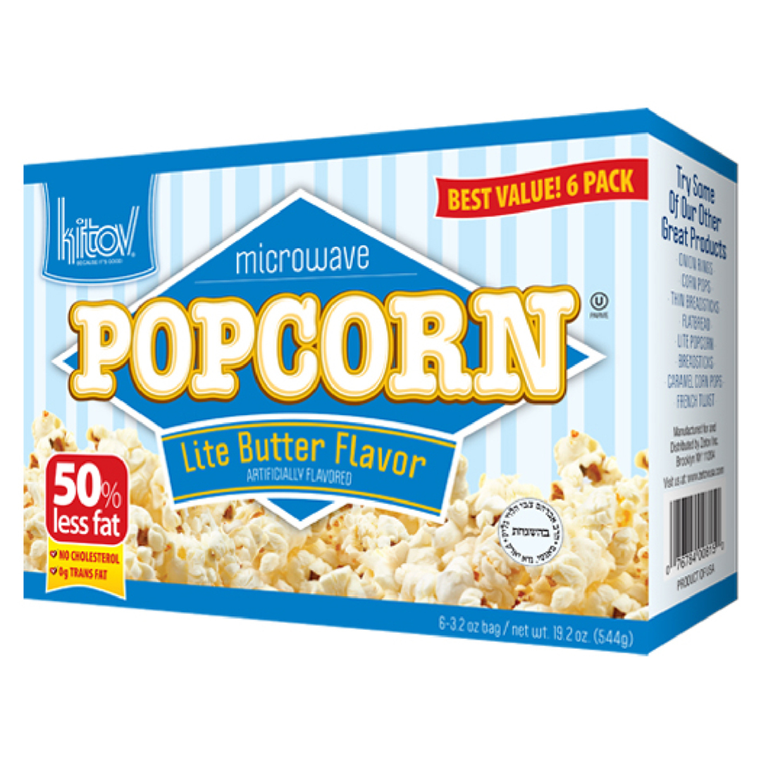 Kitov Lite Butter Flavored Microwave Popcorn Pack of 6
