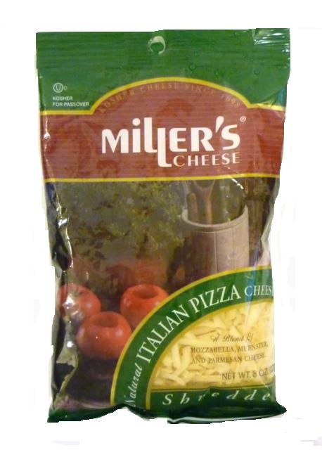 Miller's Natural Shredded Italian Pizza Cheese 8 oz