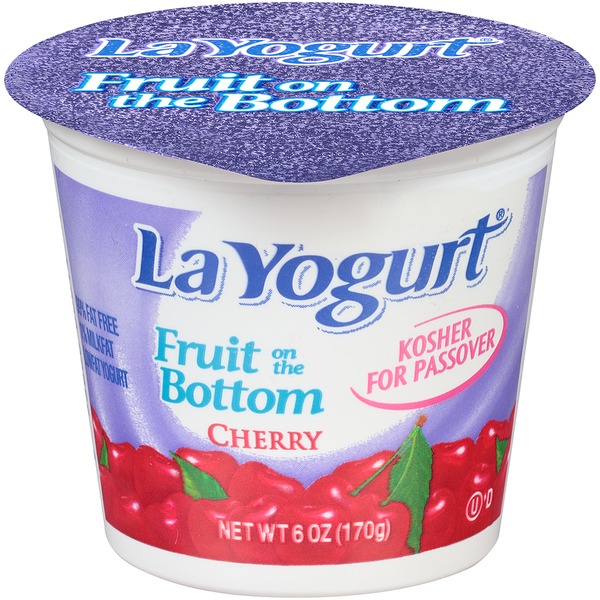 La yogurt fruit on the bottom cherry 6 oz