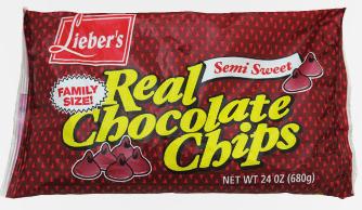 Lieber's Semi Sweet Chocolate Chips Family Size 24 oz