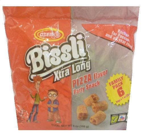 Osem Passover Bissli Xtra Long Pizza Flavor Family Pack 6 -1 oz bags