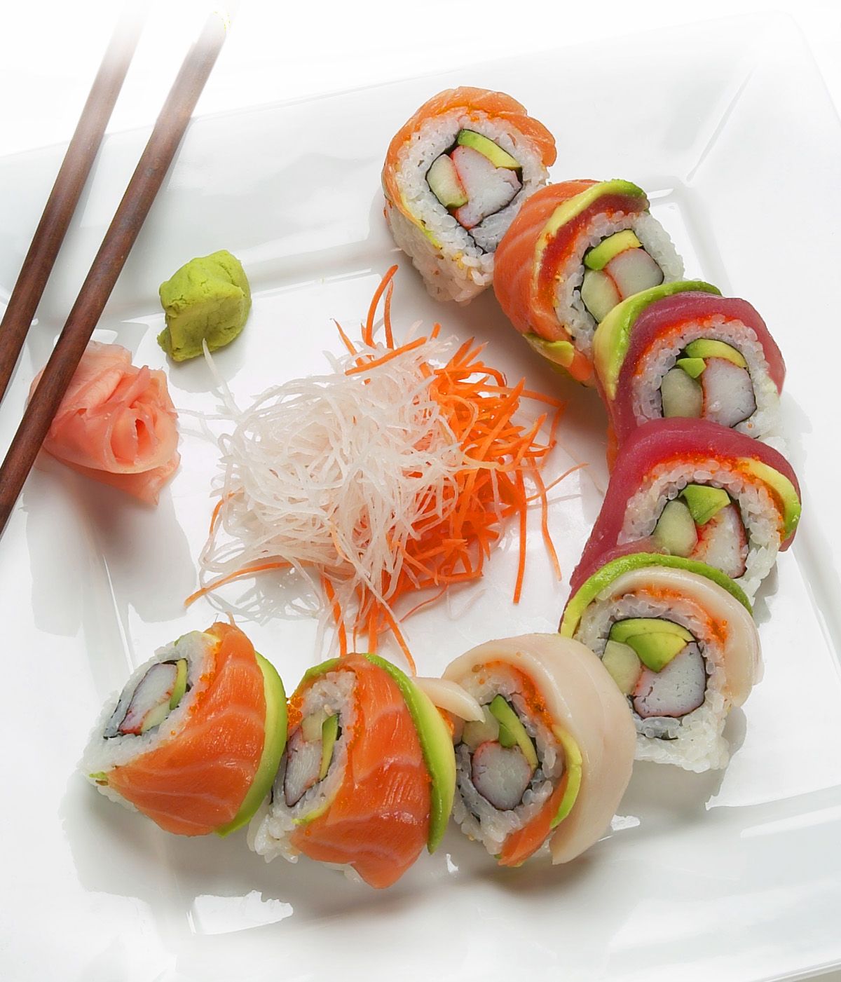 Rainbow Sushi Rolls 2 Rolls (16 Pieces)