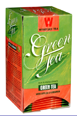 Wissotzky Green Tea with Apples & Cinnamon 20 Bags - 1.06 oz