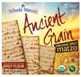 Yehuda Ancient Grain Organic Spelt Matzo 10.5 oz